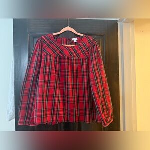 J. Crew Red and Blue Plaid Shirt size M